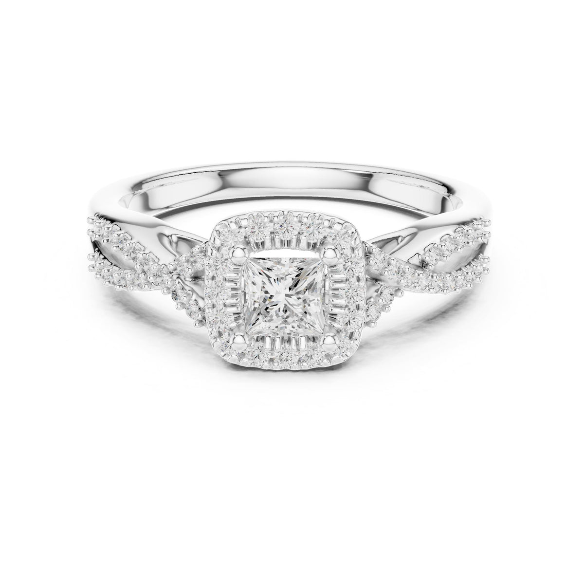 Princess Halo Lab Grown Diamond Engagement Ring