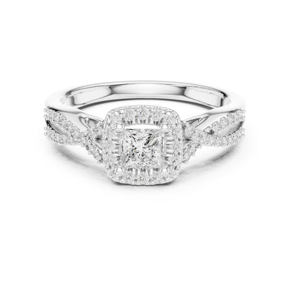 Princess Halo Lab Grown Diamond Engagement Ring