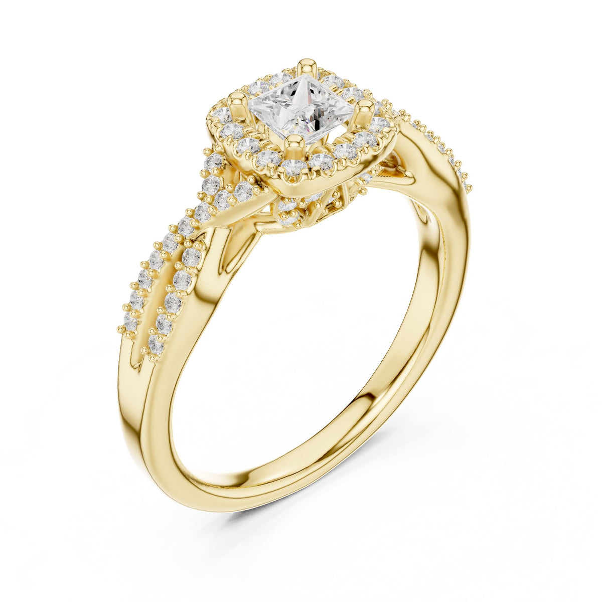 Princess Halo Lab Grown Diamond Engagement Ring
