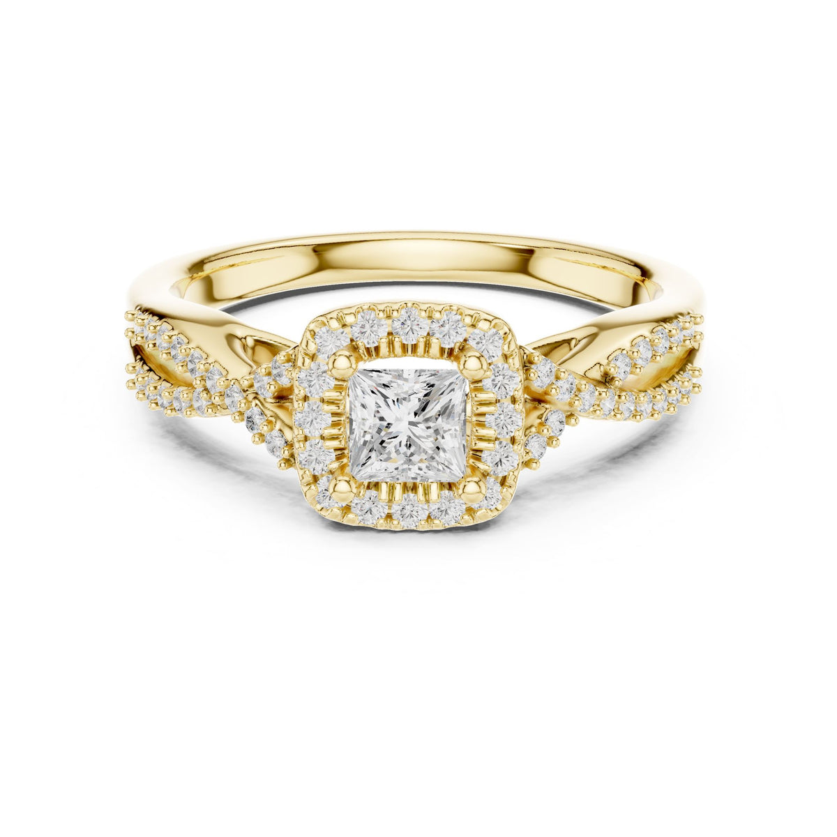 Princess Halo Lab Grown Diamond Engagement Ring
