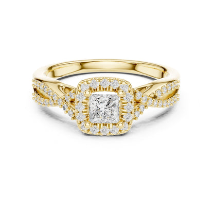 Princess Halo Lab Grown Diamond Engagement Ring
