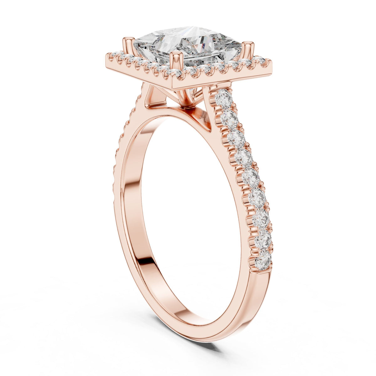 Princess Halo Lab Grown Diamond Engagement Ring