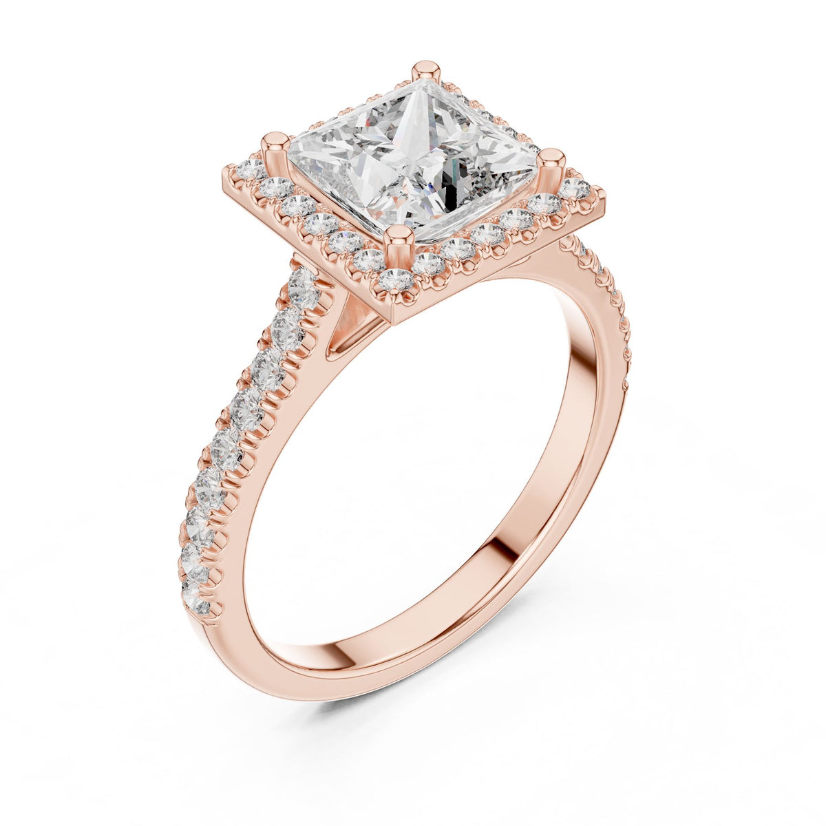Princess Halo Lab Grown Diamond Engagement Ring