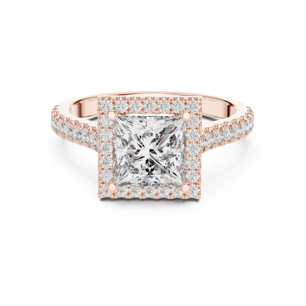 Princess Halo Lab Grown Diamond Engagement Ring