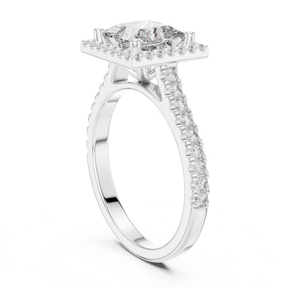 Princess Halo Lab Grown Diamond Engagement Ring