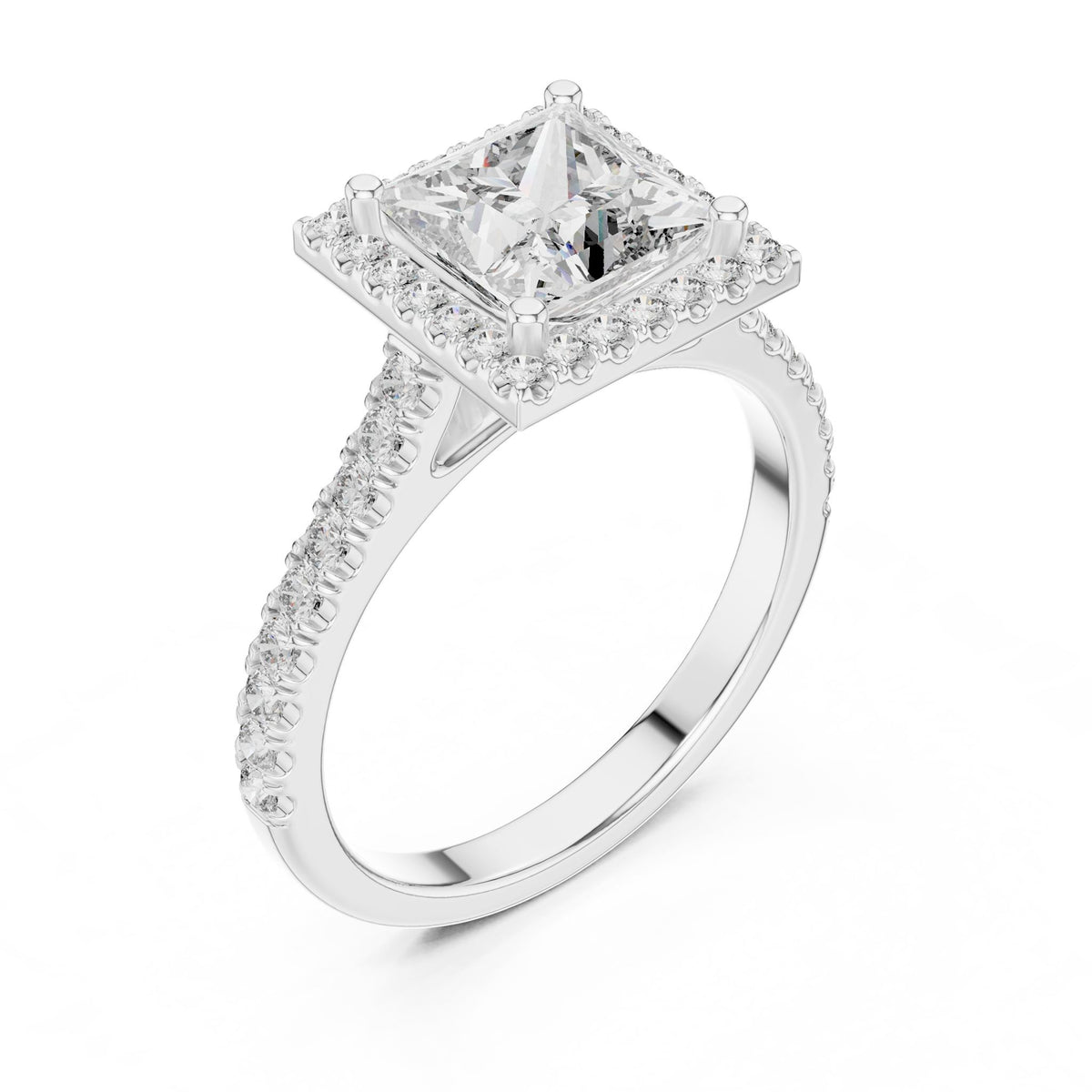 Princess Halo Lab Grown Diamond Engagement Ring