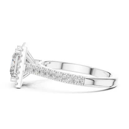Princess Halo Lab Grown Diamond Engagement Ring