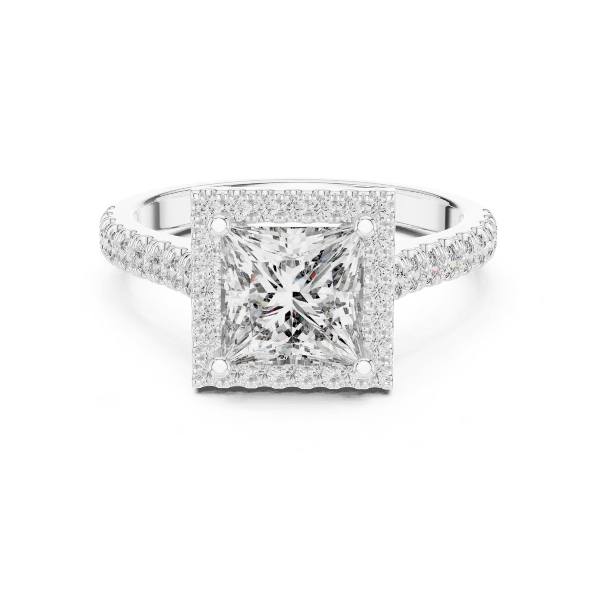 Princess Halo Lab Grown Diamond Engagement Ring
