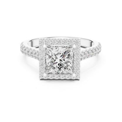 Princess Halo Lab Grown Diamond Engagement Ring