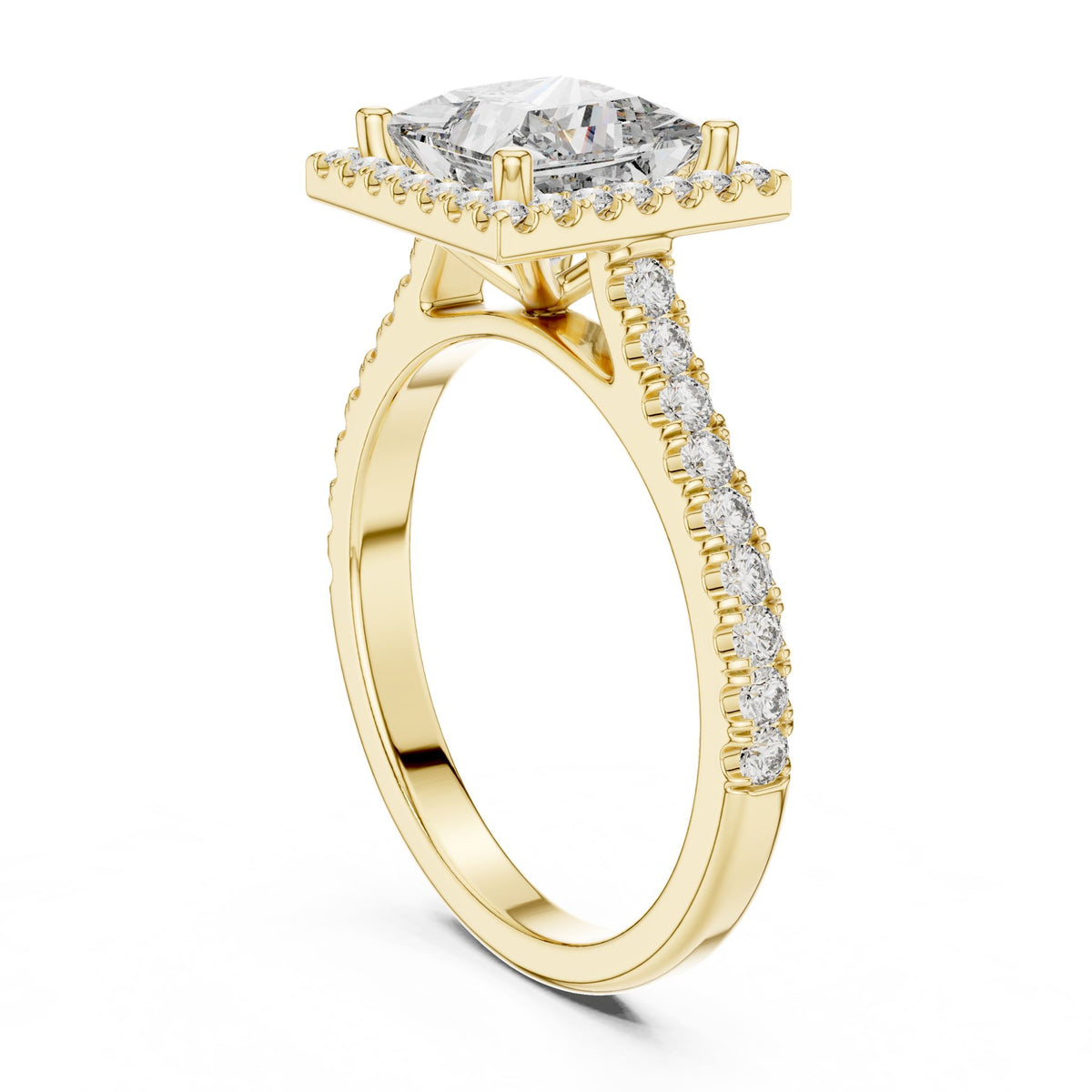 Princess Halo Lab Grown Diamond Engagement Ring