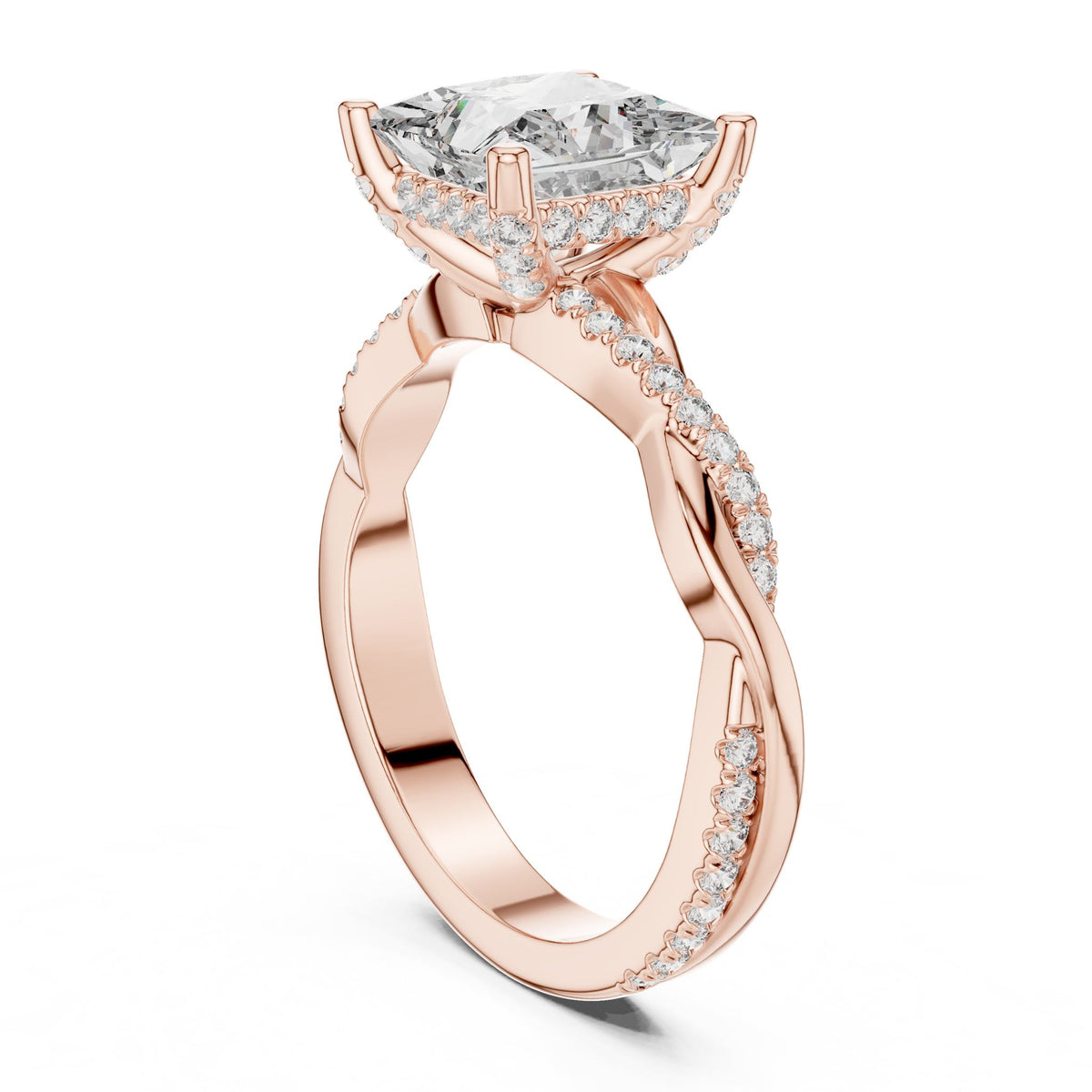 Princess Halo Lab Grown Diamond Engagement Ring