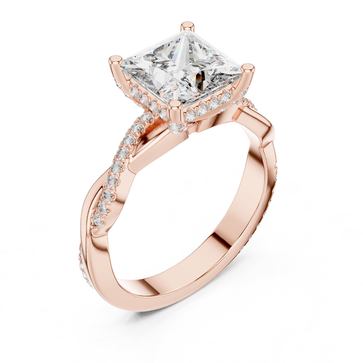 Princess Halo Lab Grown Diamond Engagement Ring