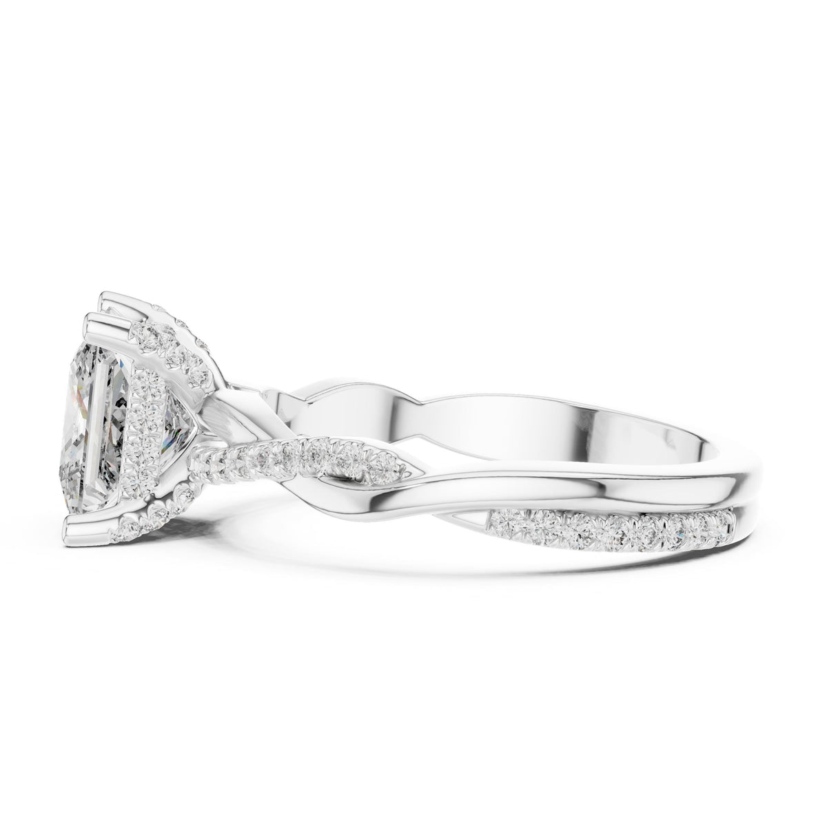 Princess Halo Lab Grown Diamond Engagement Ring