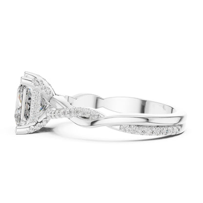 Princess Halo Lab Grown Diamond Engagement Ring