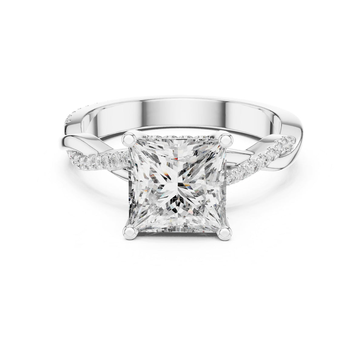 Princess Halo Lab Grown Diamond Engagement Ring