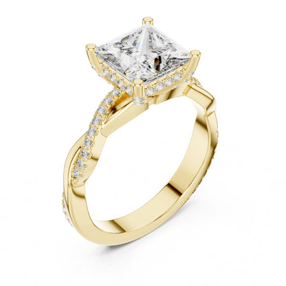 Princess Halo Lab Grown Diamond Engagement Ring