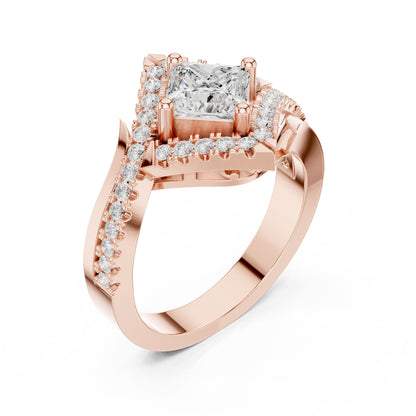 Princess Halo Lab Grown Diamond Engagement Ring