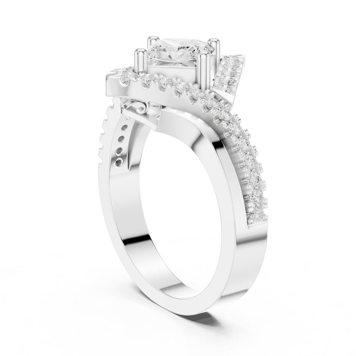 Princess Halo Lab Grown Diamond Engagement Ring