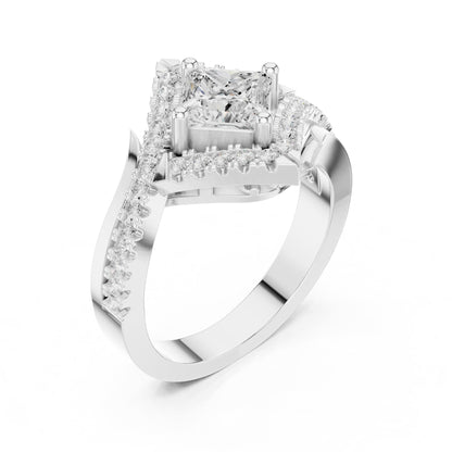 Princess Halo Lab Grown Diamond Engagement Ring