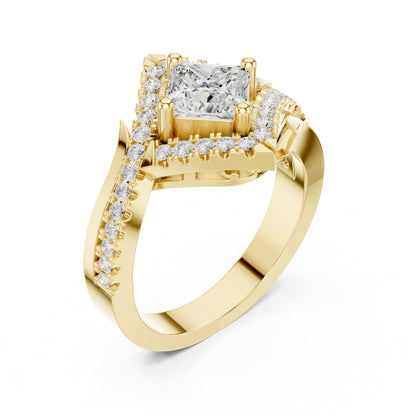 Princess Halo Lab Grown Diamond Engagement Ring