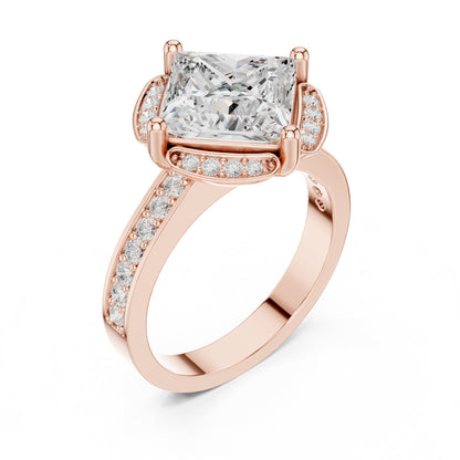 Princess Halo Lab Grown Diamond Engagement Ring