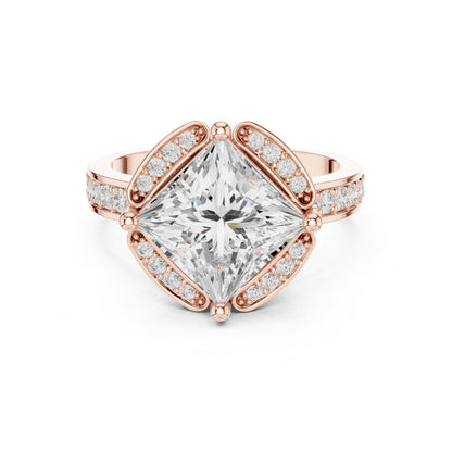 Princess Halo Lab Grown Diamond Engagement Ring