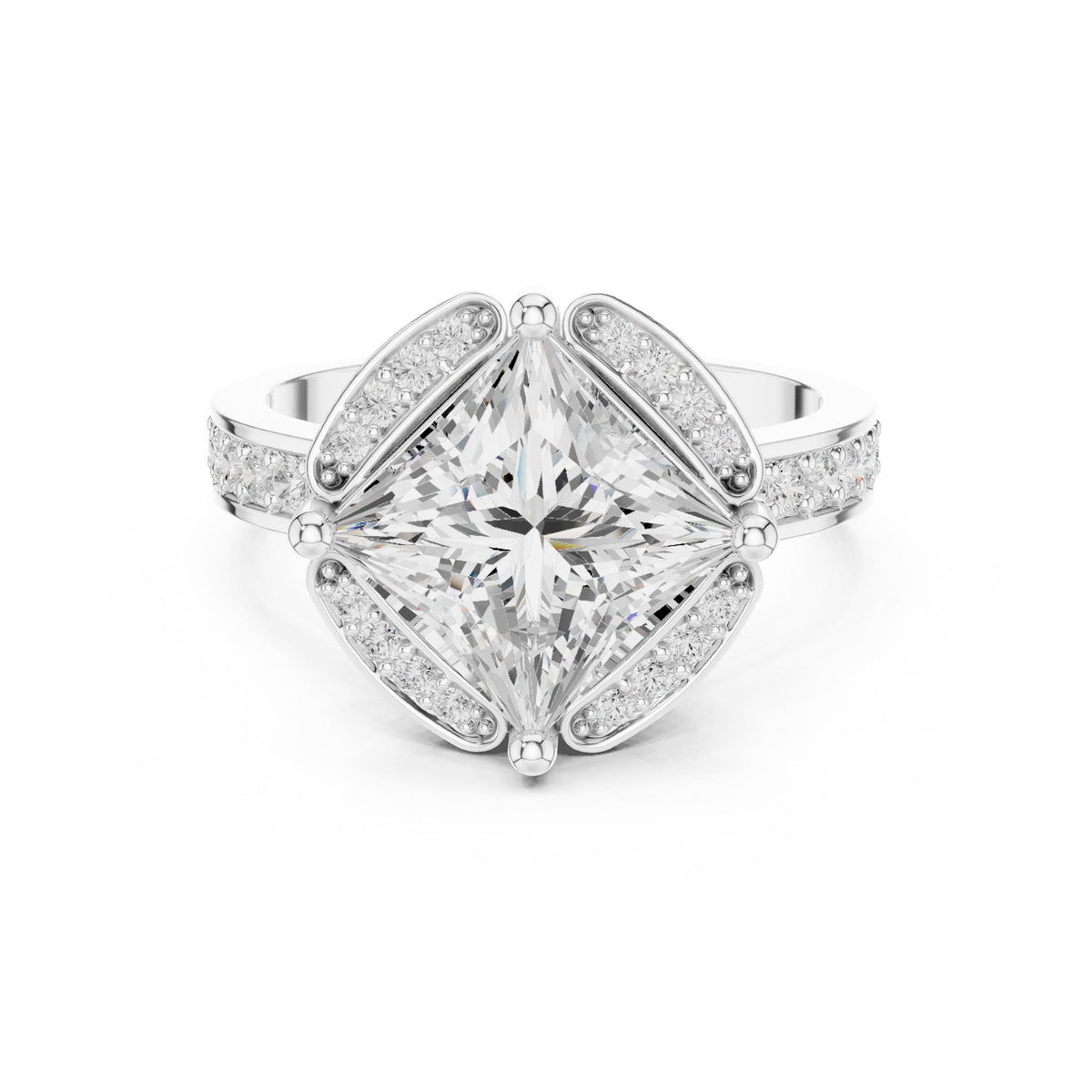 Princess Halo Lab Grown Diamond Engagement Ring
