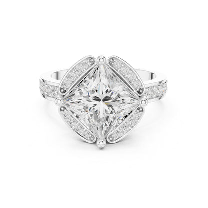 Princess Halo Lab Grown Diamond Engagement Ring