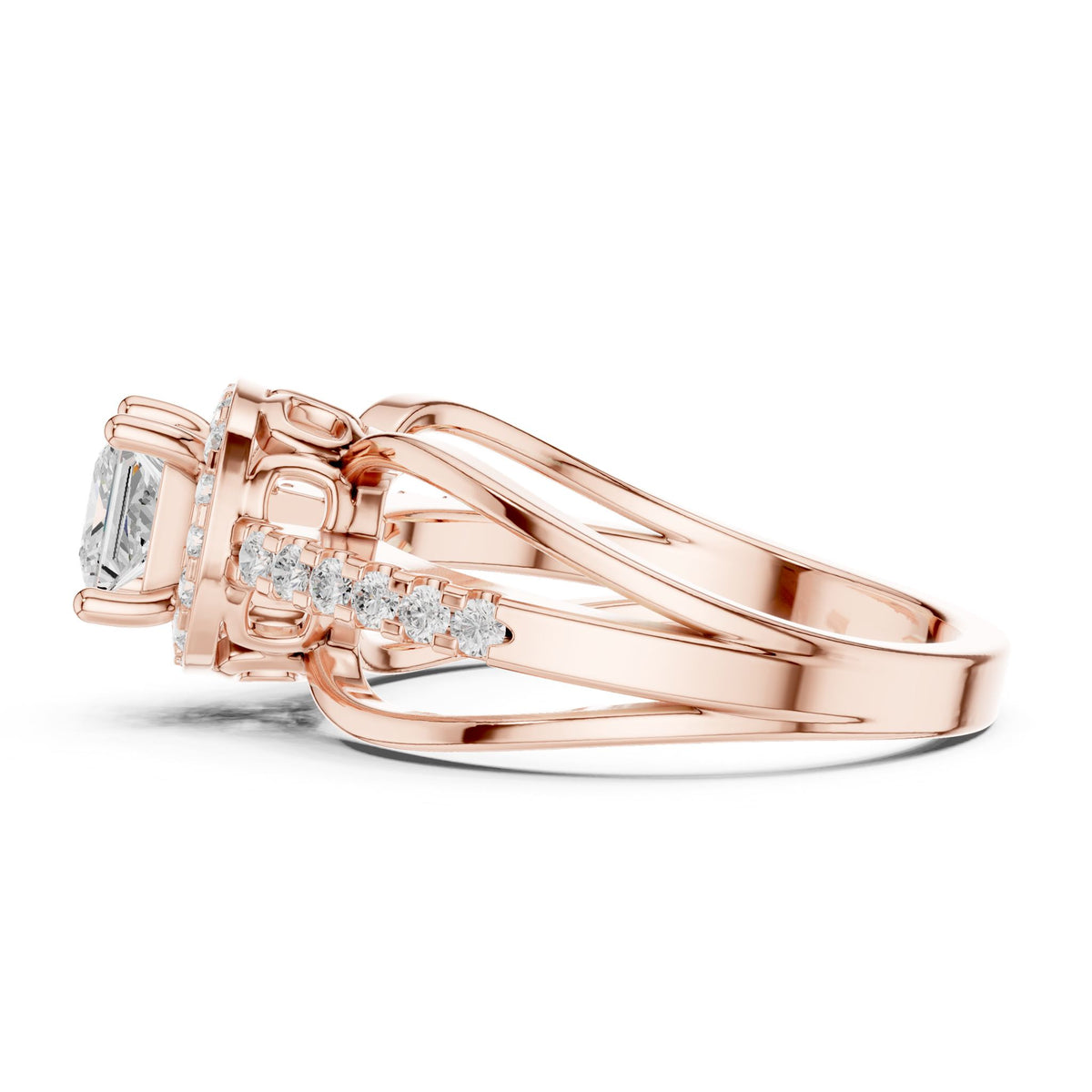 Princess Halo Lab Grown Diamond Engagement Ring