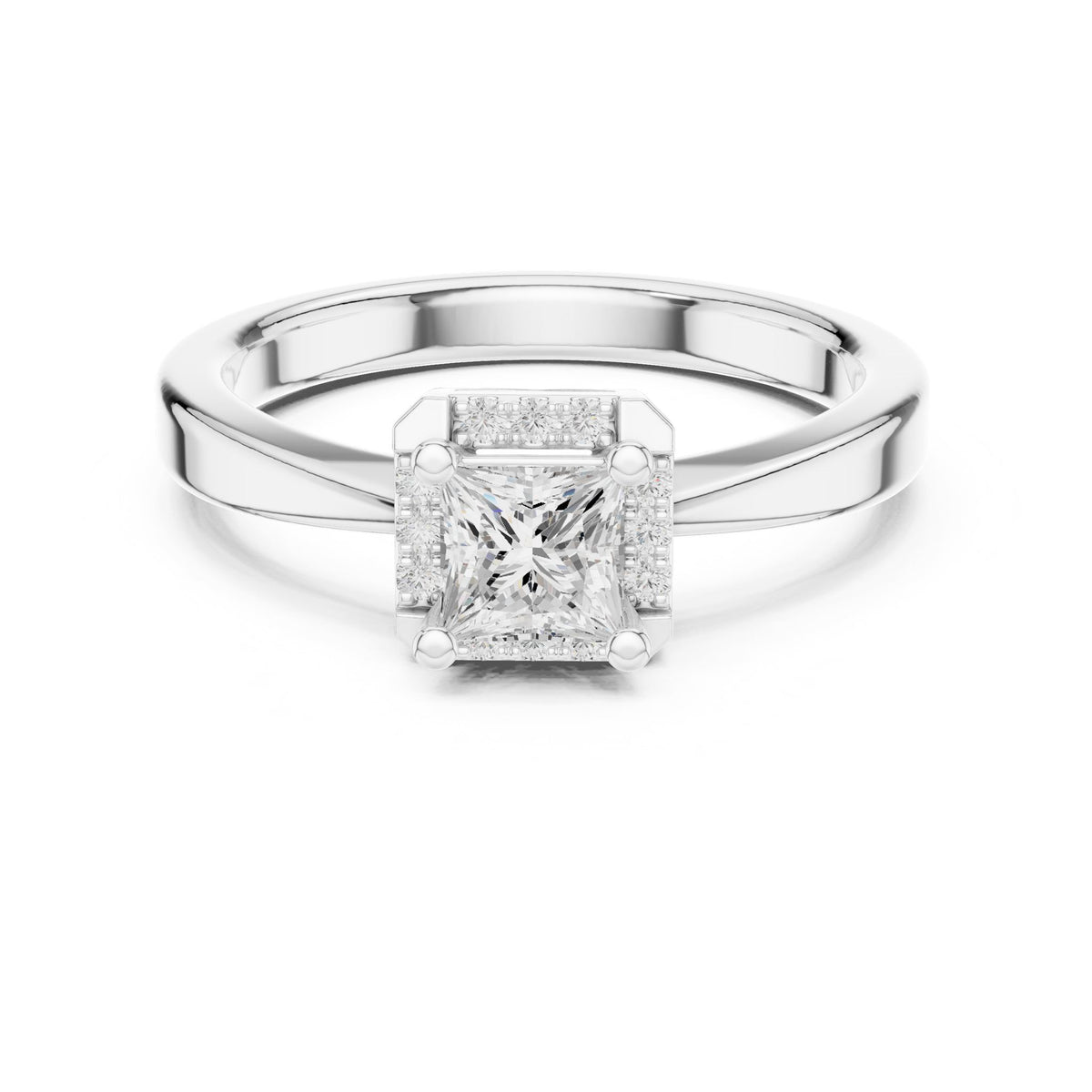 Princess Halo Lab Grown Diamond Engagement Ring