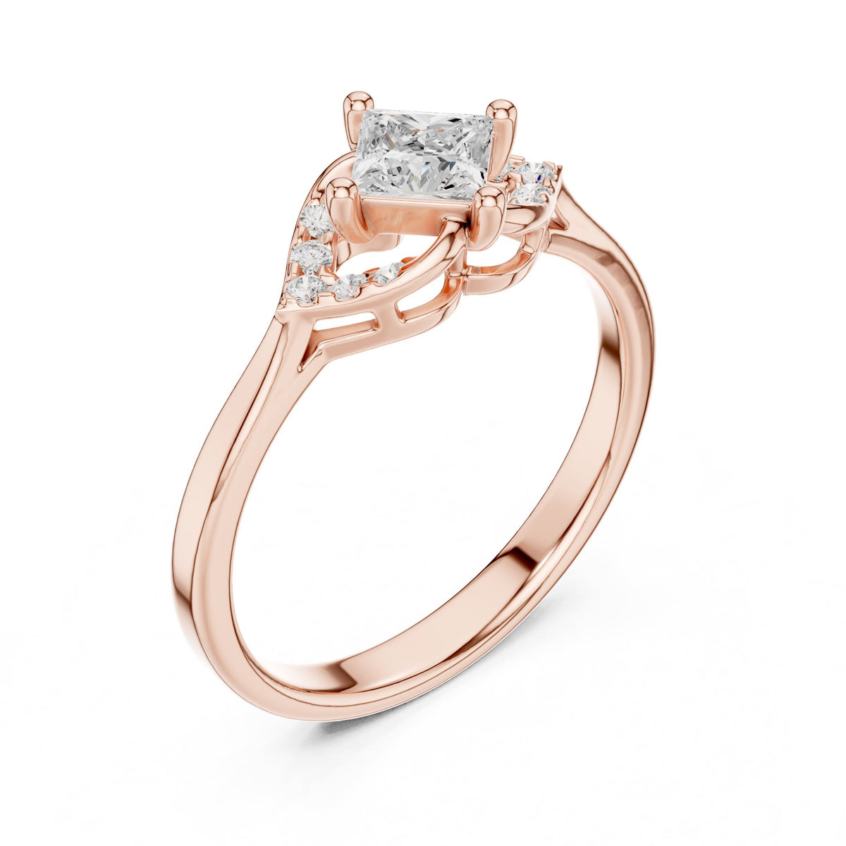 Princess Halo Lab Grown Diamond Engagement Ring
