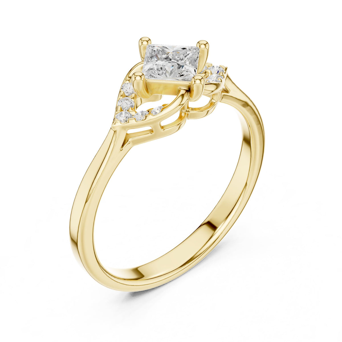 Princess Halo Lab Grown Diamond Engagement Ring