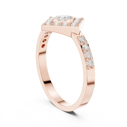 Princess Halo Lab Grown Diamond Engagement Ring