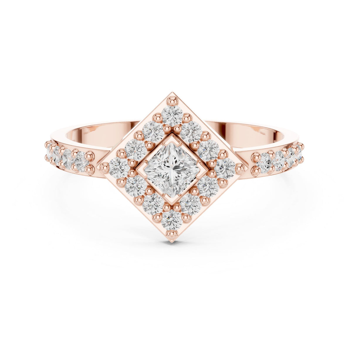 Princess Halo Lab Grown Diamond Engagement Ring
