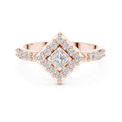 Princess Halo Lab Grown Diamond Engagement Ring