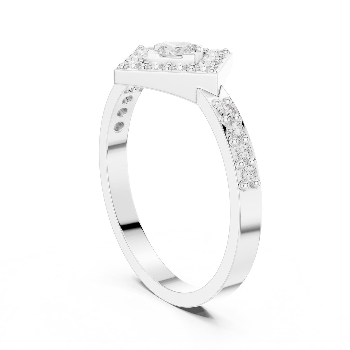 Princess Halo Lab Grown Diamond Engagement Ring