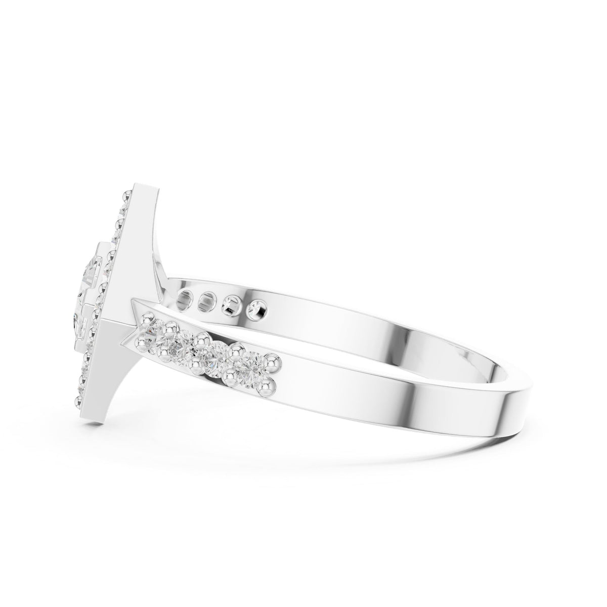 Princess Halo Lab Grown Diamond Engagement Ring