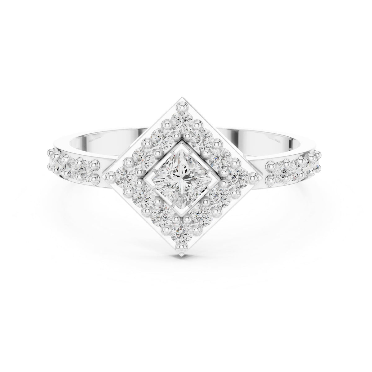 Princess Halo Lab Grown Diamond Engagement Ring