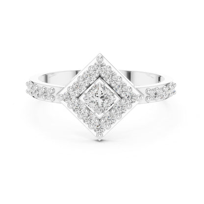 Princess Halo Lab Grown Diamond Engagement Ring