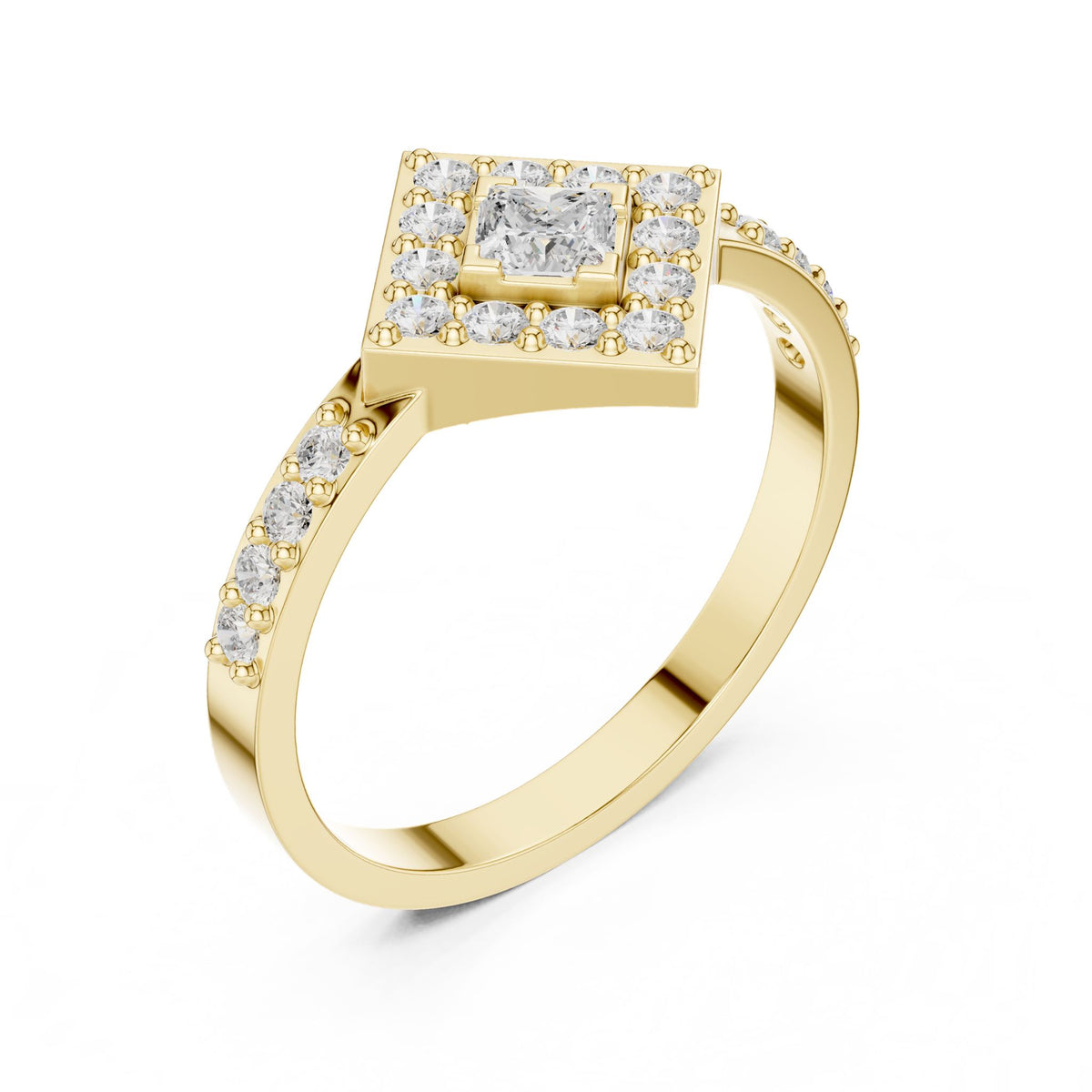 Princess Halo Lab Grown Diamond Engagement Ring