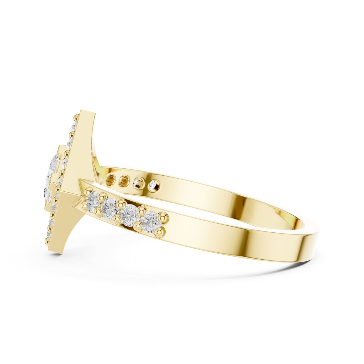 Princess Halo Lab Grown Diamond Engagement Ring
