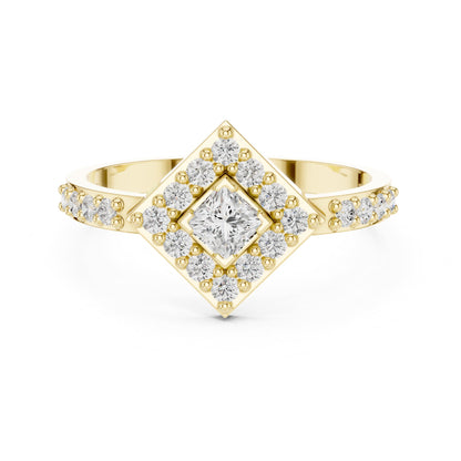 Princess Halo Lab Grown Diamond Engagement Ring
