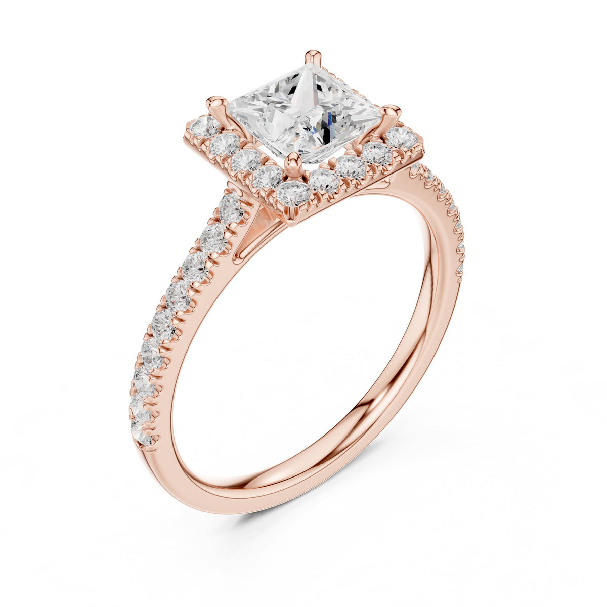 Princess Halo Lab Grown Diamond Engagement Ring