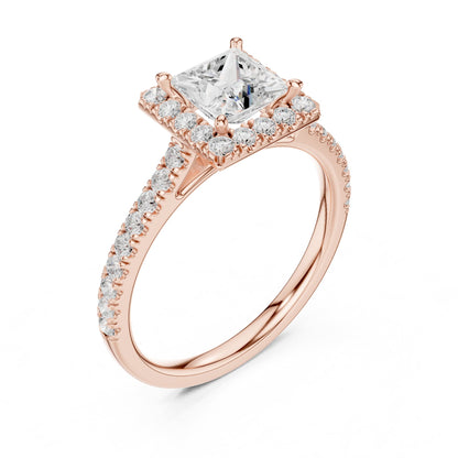 Princess Halo Lab Grown Diamond Engagement Ring