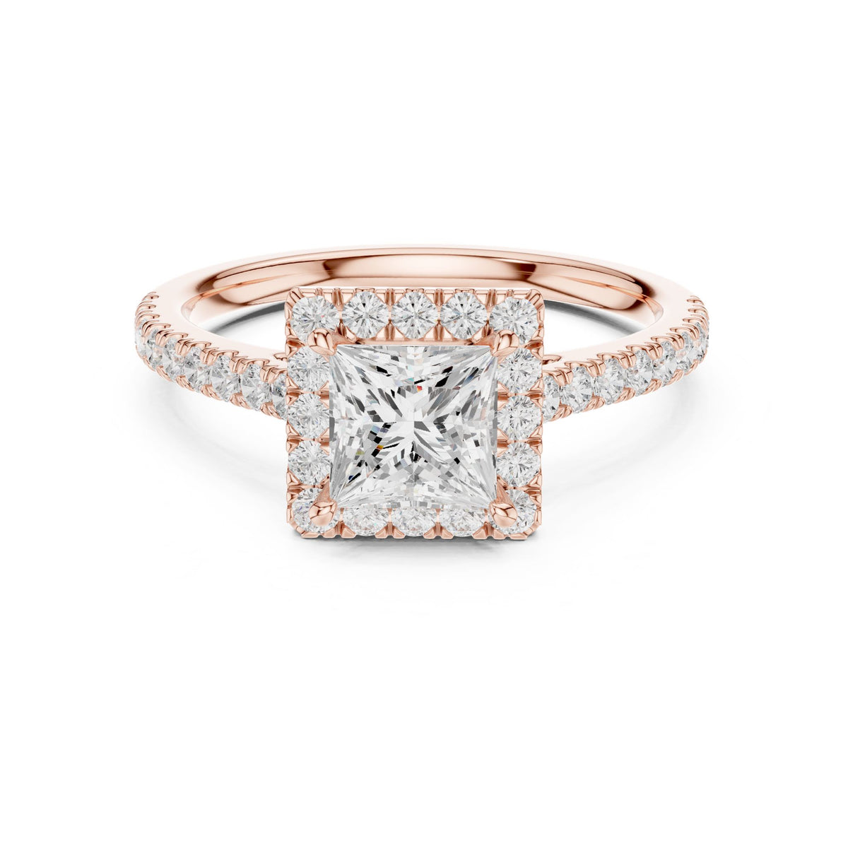 Princess Halo Lab Grown Diamond Engagement Ring
