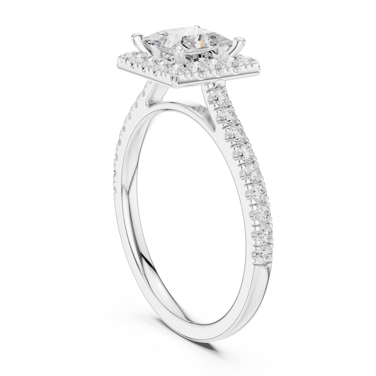 Princess Halo Lab Grown Diamond Engagement Ring