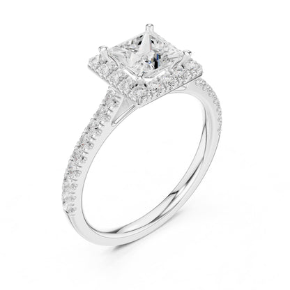 Princess Halo Lab Grown Diamond Engagement Ring