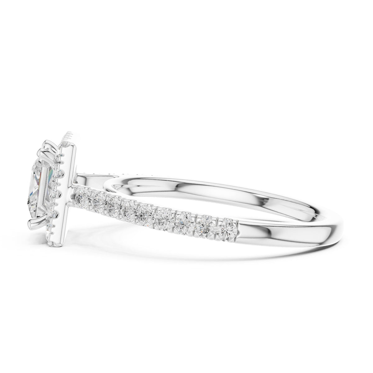 Princess Halo Lab Grown Diamond Engagement Ring
