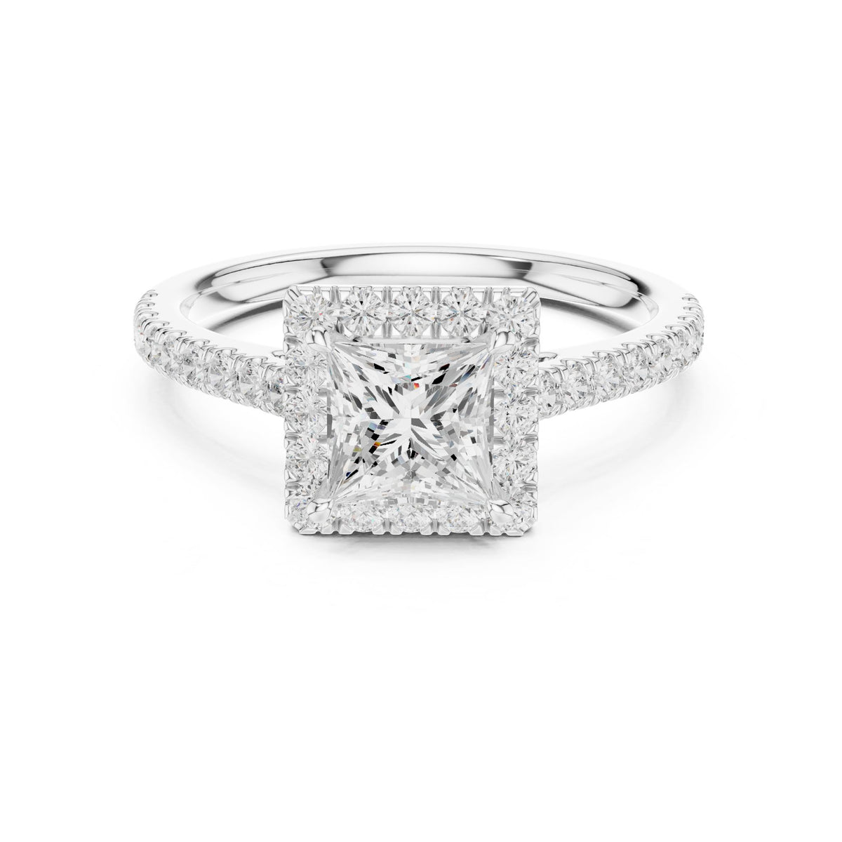 Princess Halo Lab Grown Diamond Engagement Ring