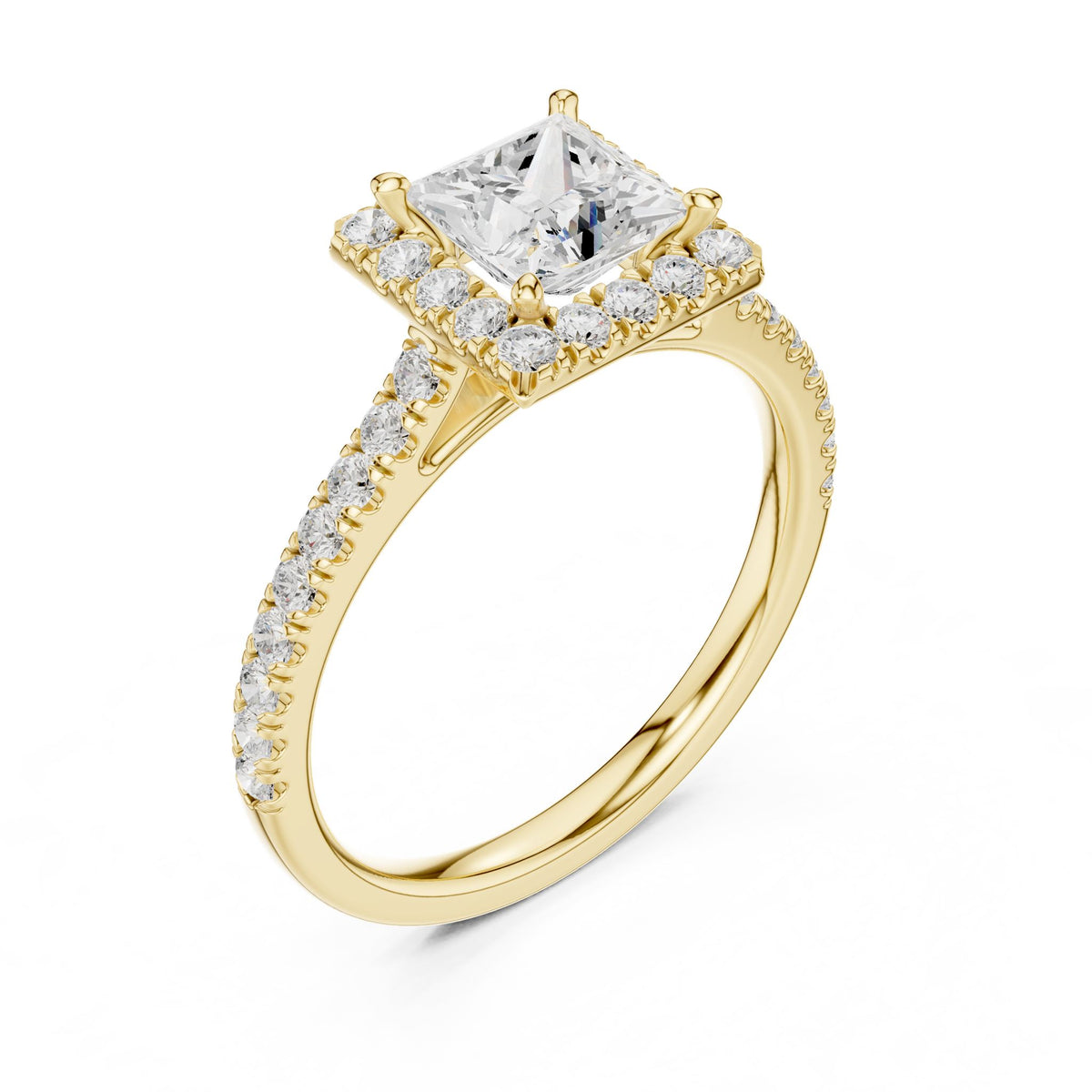 Princess Halo Lab Grown Diamond Engagement Ring